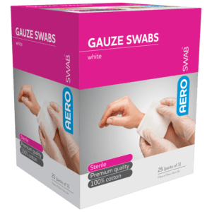 A box of gauze swabs for hands and fingers.
