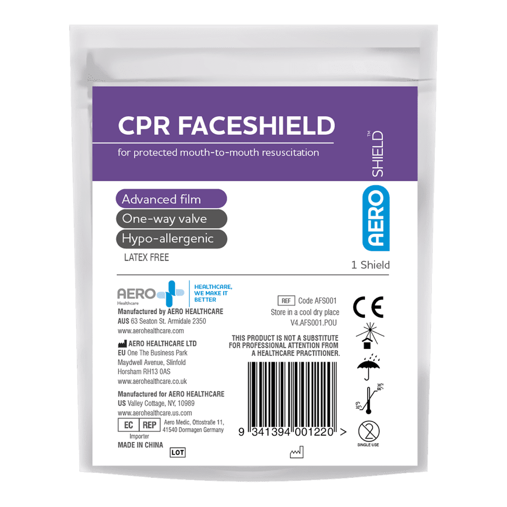 A package of cpr faceshield